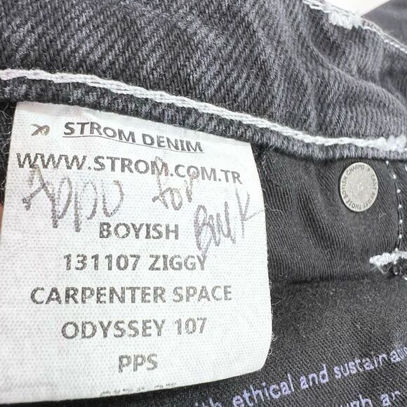 BOYISH Ziggy Jeans Women 27 Relaxed Straight Leg High Waist Black Carpenter - Picture 7 of 14